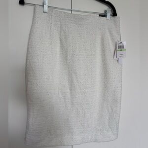 Elegant White Tweed Skirt
